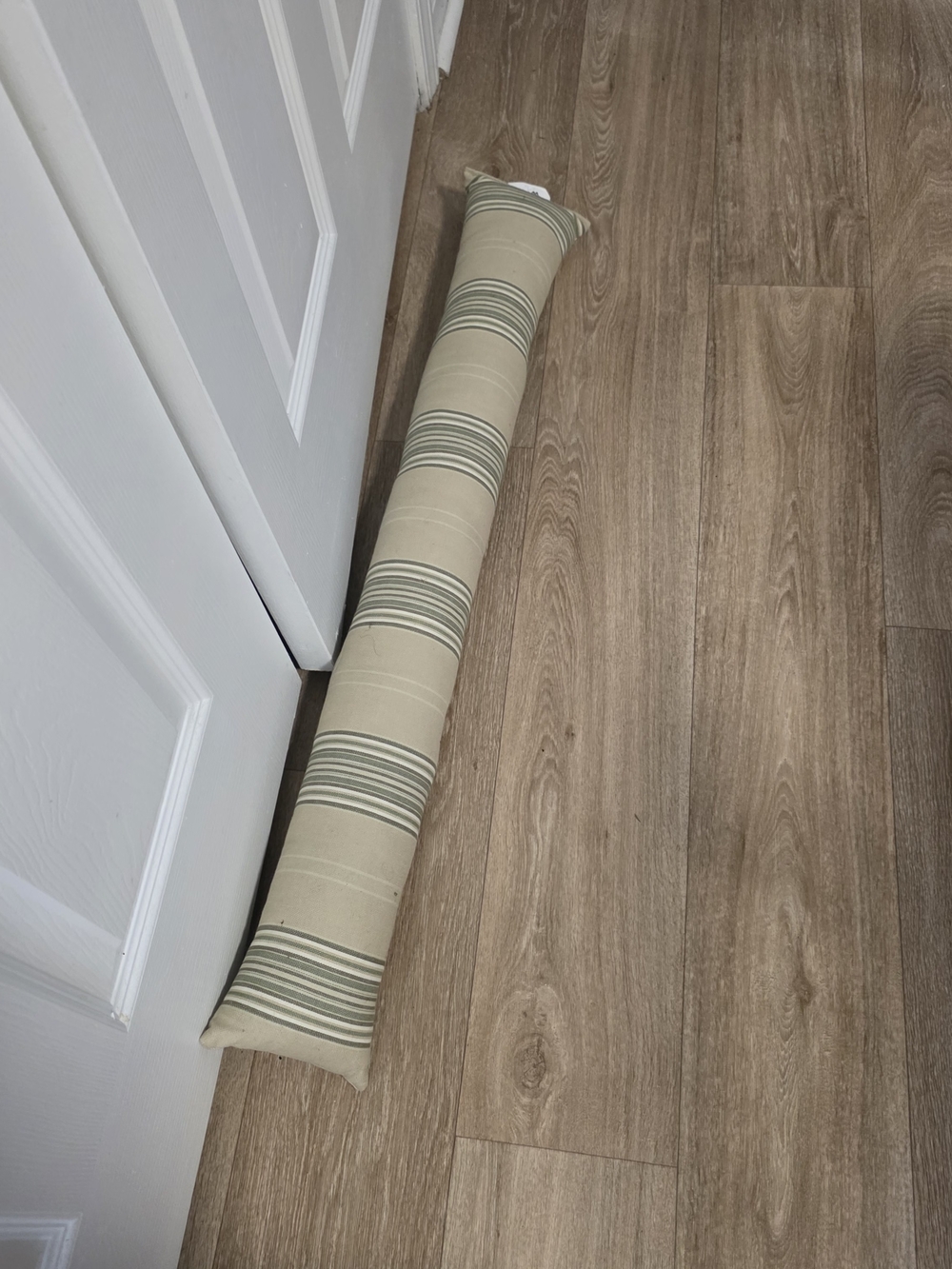 Striped Beige Door Draft Stopper - Home Storage & Organization